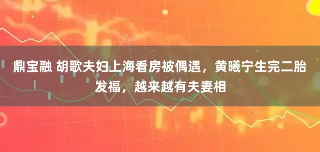 鼎宝融 胡歌夫妇上海看房被偶遇，黄曦宁生完二胎发福，越来越有夫妻相